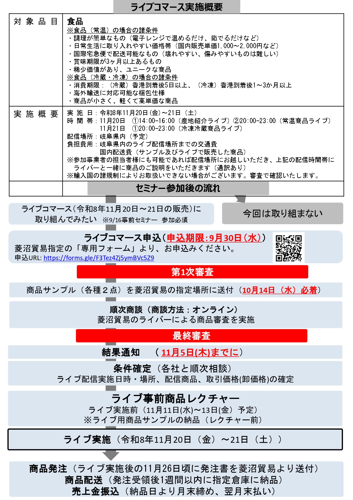 ライブコマースセミナーのご案内（裏）